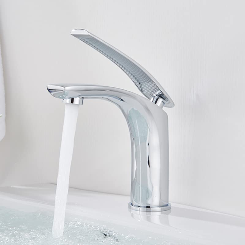 Mitigeur de lavabo de salle de bain pour vasque moderne avec jet eau chaude froide