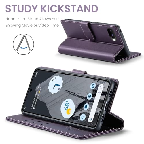 Wallet Case for Google Pixel 10a, RFID Blocking Credit Card Holder, PU Leather Folio Flip Kickstand Protective Shockproof Cover for Pixel 10a (Purple) by FLIPALM - Image 5