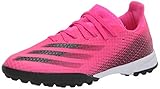 adidas unisex child X Ghosted.3 Turf Soccer Shoe, Shock Pink/Black/Screaming Orange, 5 Big Kid US