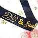 Elegemma 29 and Feeling Fine Birthday Sash, 29th Golden Birthday Sash Gifts for Women and Men, It's My 29th Birthday Black and Gold Sash, 29th Birthday Decorations and Supplies