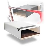 PARAX Fahrrad Wandhalterung mit Ablageboard - modernes Design für Wohnung - Metall & Holz, Filzauflage, Weiß - L (Lenker bis 70 cm)