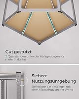 SONGMICS Eckregal-Set 4 Ebenen, Schwerlastregal, Metall, Lagerregal für Garage, Abstellraum, Kellerregal, bis 1500 kg belastbar, silbern-naturbeige GLR056E03 – Ansicht 6