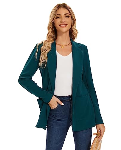 Mintlimit Women's Casual Jackets Blazer Green V Neck Cozy Lightweight Blazer Suit Jacket With Pockets Outerwear, Xl #TOP16