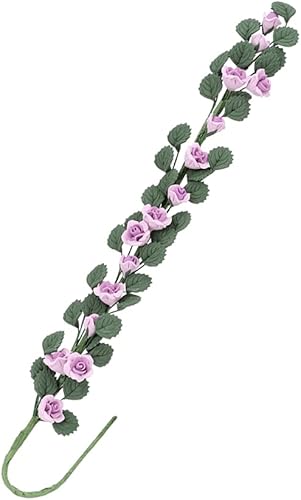 Miniatura 9 de Flor de casa de muñecas, columpio para casa de muñecas, ramo largo decorativo, guirnalda de flores falsas, plantas colgantes de vid de rosas