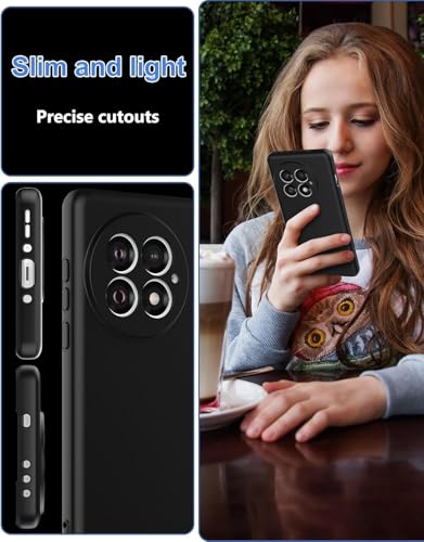 Image of DIZORO Compatible with OnePlus 13r 5G Back Cover with Upgraded Square Edges for Camera Protection Shockproof Flexible Matte Liquid Silicone Mobile Phone Case (Black)