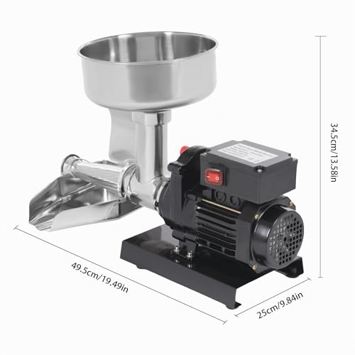 Foto von Elektrisch Tomatenpresse aus Edelstahl 450W Professionelle Passiermaschine Elektrisch Beerenpresse Tomaten Passiergerät Für Tomatensauce, Erdbeersauce, Heidelbeersauce und Anderen Marmeladen