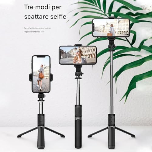 Selfie trípode extensible y estabilizador portátil con luces para vídeo live streaming 2