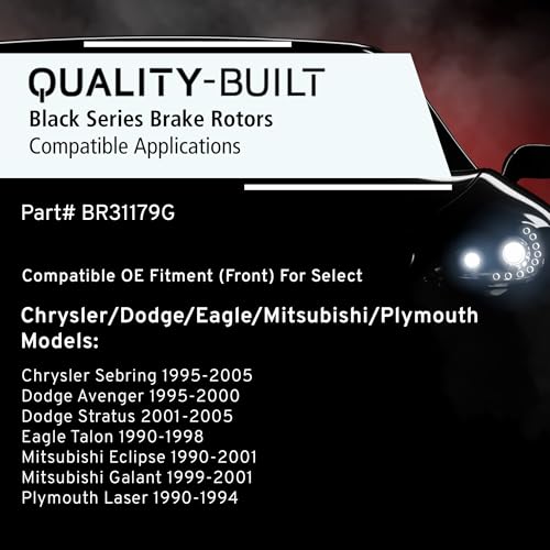 QUALITY-BUILT Front Brake Rotor, Black Series BR31179G, Compatible with 1990-2005 Chrysler/Dodge/Eagle/Mitsubishi/Plymouth (Avenger,Eclipse,Galant,Laser,Sebring,Stratus,Talon) by Quality-Built - Used condition - Image 3