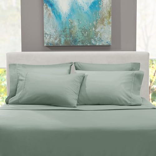 Hearth & Harbor Extra Deep Pocket Sheet Sets, Luxury Soft 6 Piece Bed Sheet Set Fits Mattress 18-24 Inches - Twin XL Size, Sage Green New by Hearth & Harbor - Used condition - Image 8