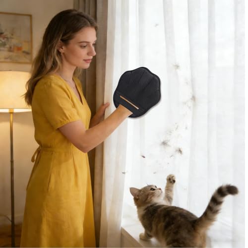 Solución para pelo de mascotas incrustado con este cepillo estático reutilizable de limpieza 4