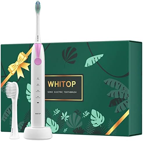 WHITOP CD-07 Rechargeable Sonic Electric Toothbrush for Adults Wireless Charge for 240 Days, 4 Modes with Pressure Sensor and 2 Minutes Smart Timer Electronic Toothbrushes
