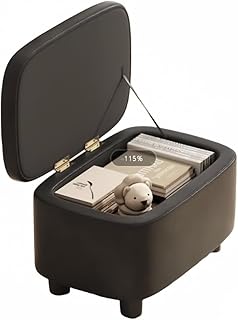 スツール 収納 オットマン 足置き台 ソファ 踏み台 脚付き PUレザー 座れる収納ボックス コンパクト フッ トスツール 低い 北欧 おしゃれ リビング 玄関 ベッドルーム (Black)