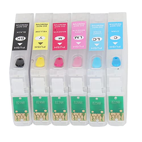 FTVOGUE 6 Colors Ink Cartridge with Permanent Chip Replacement Refill Cartridge Printer Accessories (T0781/T0782/T0783/T0784/T0785/T0786)