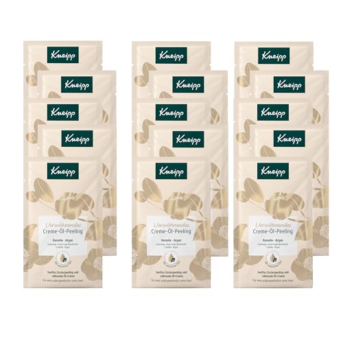 Kneipp Verwöhnendes Creme-Öl-Peeling - Körperpeeling mit wertvollem Arganöl und feinen Zuckerkristallen - 15 x 40ml