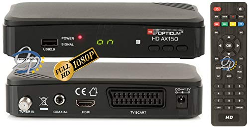 SAT Receptor Opticum AX150 en Full HD 1080p. USB 2.0. HDMI. Scart. Coaxial
