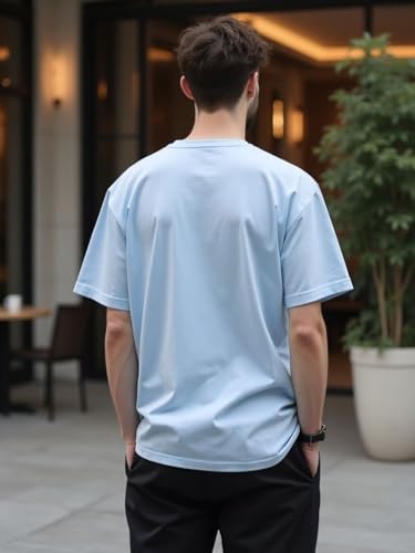 Image of Nobero 100% Cotton Oversized T Shirts for Men Stylish | Oversized Fit | Solid T Shirts for Men 180 GSM Combed Cotton | Round Neck Half Sleeve