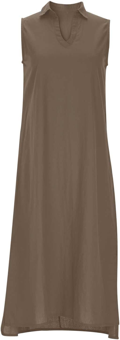 Linen Dresses for Women 2026 V Neck Lapel Summer Tank Sundresses with Side Slit Casual Sleeveless Long Shirt Dress - Image 8