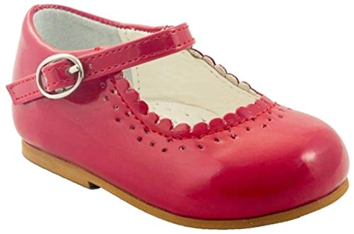 Chaussures pour bébé fille Sevva - Antidérapant, style espagnol - Blanc, bleu marine, noir, rose, rouge - Idéal pour mariages - Rouge - Red, 20 EU