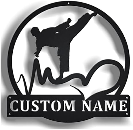 Jenelle Arts Personalized Love Taekwondo Metal Sign, Custom Taekwondo Metal Decor, Taekwondo Birthday Gift, Sport Sign, Monogram Wall Decor, Home Decor Gifts, Personalized Gifts for Couples