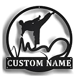 Jenelle Arts Personalized Love Taekwondo Metal Sign, Custom Taekwondo Metal Decor, Taekwondo Birthda