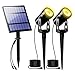 2W Solar Spotlights,T-Sunrise IP65 Waterproof Outdoor Solar Lights Landscape Lighting Wall Light Auto On/Off with 2 Warm White Dual Spot Headlamp for Tree,Patio, Yard, Garden