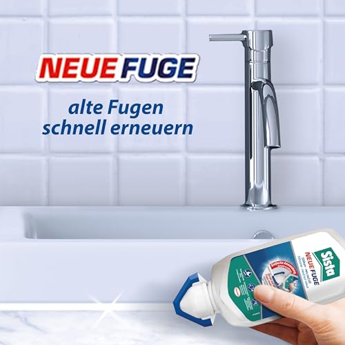 Sista Pattex NEUE FUGE, weiße Silikon Dichtmasse, in wenigen Minuten von IHH zu AHH, schimmelresistentes Sanitärsilikon für Küche und Bad, einfache Erneuerung von Fugen in nur einem Schritt, 1x80ml
