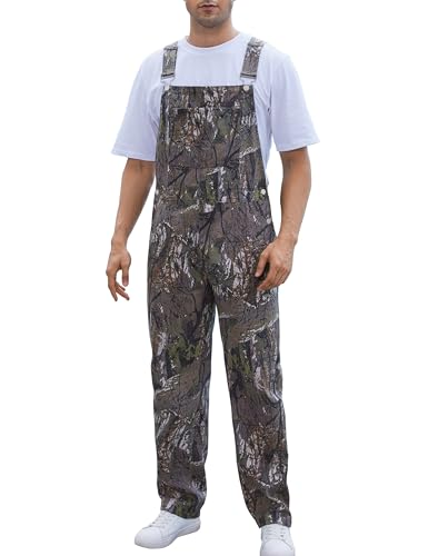 Camo Bibs Overalls for Men Adjustable Straps Work Utility Coveralls Camouflage Jumpsuit