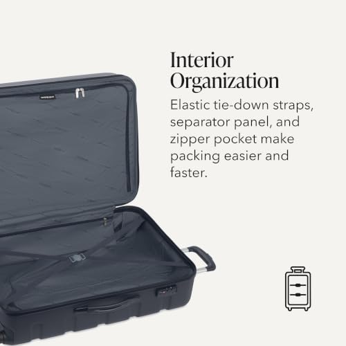 Image of SwissGear 7366 Signature Hardside Expandable Luggage with Spinner Wheels, TSA Lock, Navy, Checked-Large 27-Inch