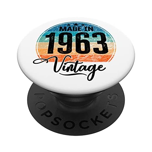 Birthday Vintage Año de nacimiento 1963 Cumpleaños bday PopSockets PopGrip Intercambiable