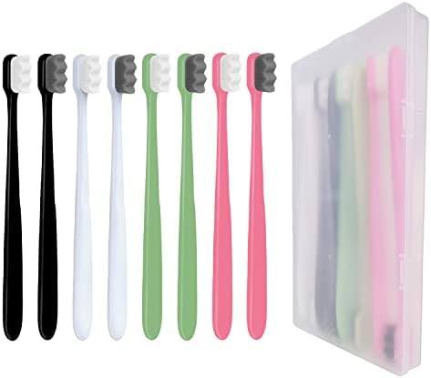 EasyHonor Extra Soft Toothbrush for Sensitive Gums, Micro Fur Manual Toothbrush with 20000 Soft Floss Bristle for Pregnant Women, Elderly and Gum Recessions, Protect Fragile Gums (8 Pack)