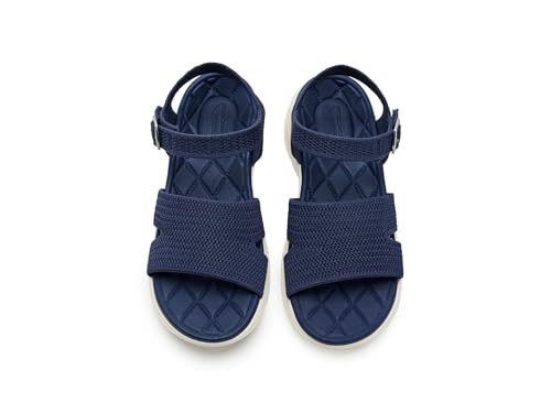 Skechers SKECHERS, Womens, On-The-Go GO Walk Arch Fit 2.0 Sandals w/Shiny Yarn, Navy, 9, B - Medium