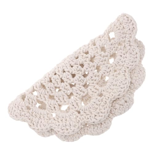 BESTonZON Cotton Rope Coasters Handknitted Snowflake Doilies for Heat Protection