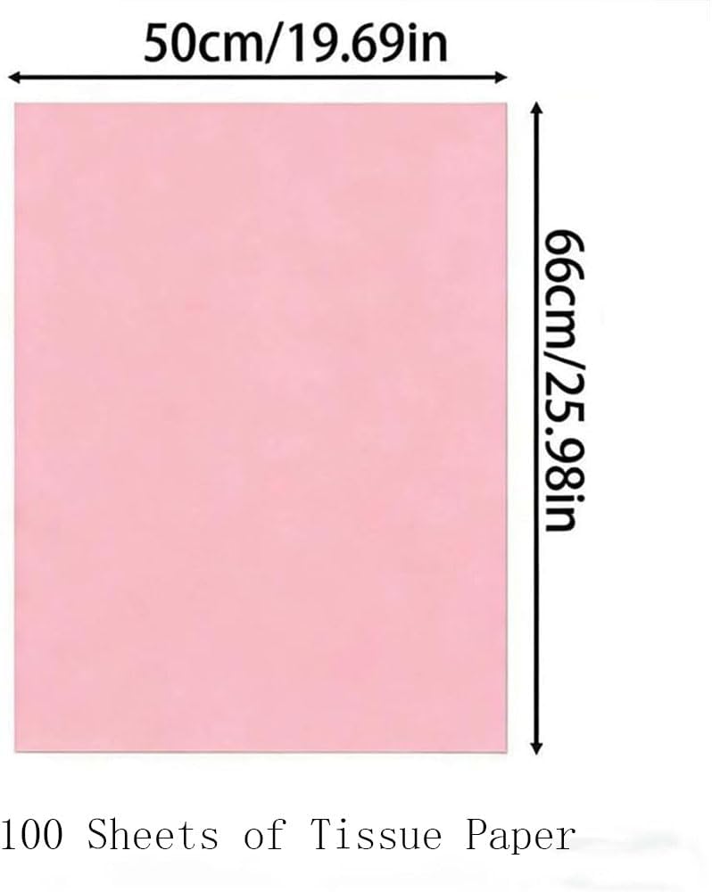 POZESE Pink Large Tissue Paper Bulk for Gift Bags, 100 Sheets, 20x26 Inches, Gift Wrapping Packaging Floral Filler for Birthday Wedding Crafts (Pink)