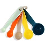 Silicone Measuring Spoons, Plastic Measuring Spoons Set of 5, Assorted Colors