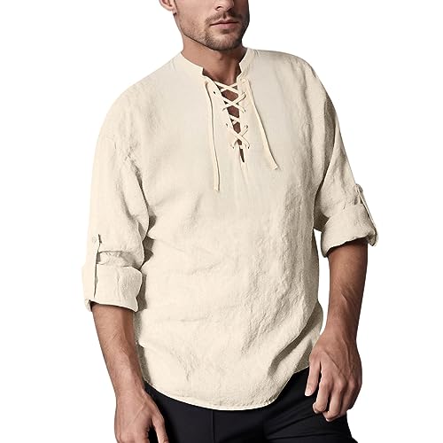 Chemise homme manches longues en lin casual et respirant