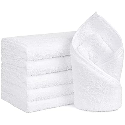 Orighty 6 Pack weiße Handtücher 16x28 Zoll schnell trocknende, saugfähige Mikrofaser Handtücher,leichte und ultradünne Handtücher - Mehrzweckhandtücher für Fitnessstudios, Spas, Hotels und Badezimmer
