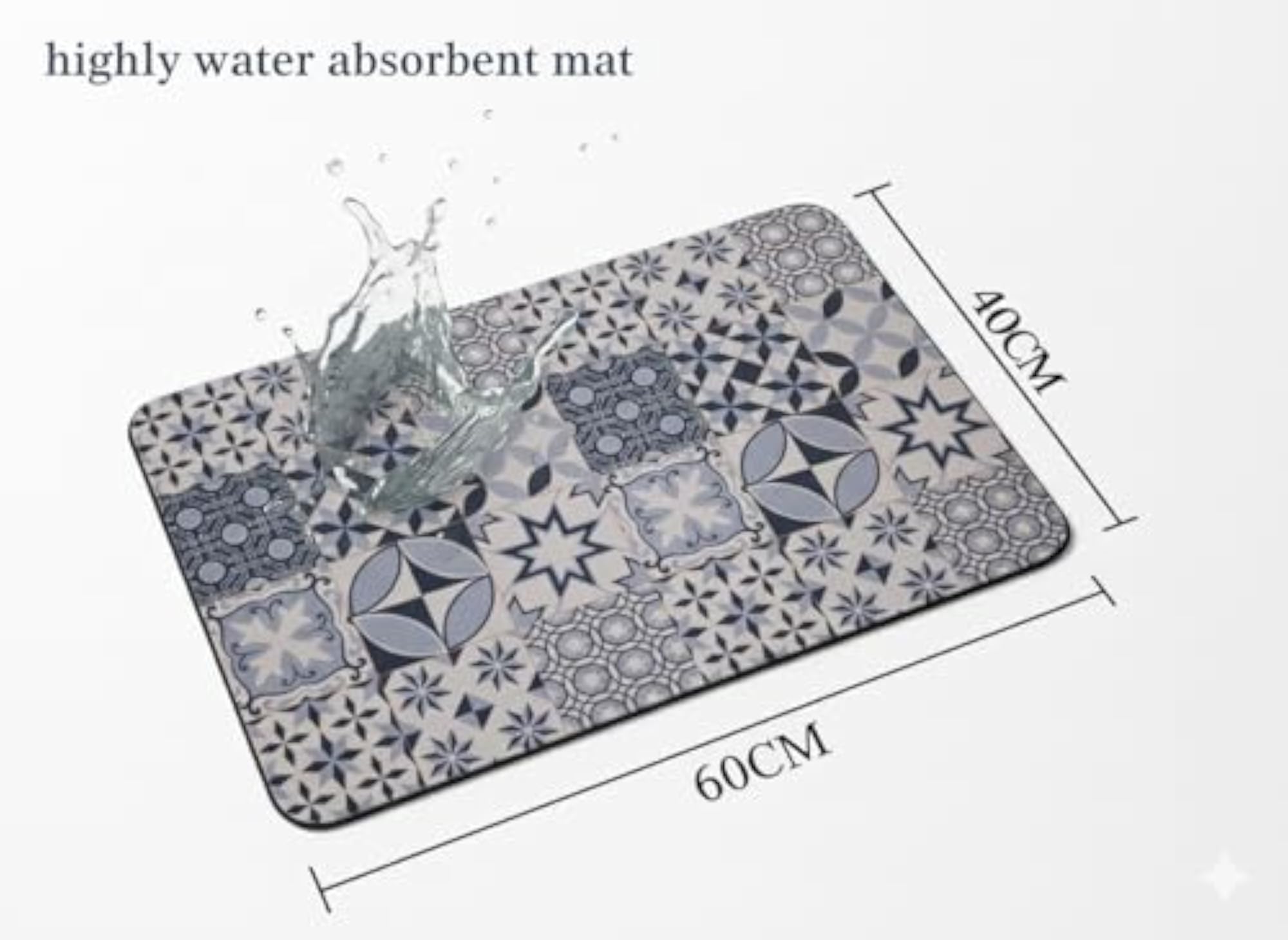 Memory Foam Bath Mat, Water Absorbent, Anti-Slip