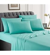 Spirit Linen home Hotel Queen Size Bed Sheets Set - 6PC Solid Ultra Soft Microfiber Bed Sheets - ...