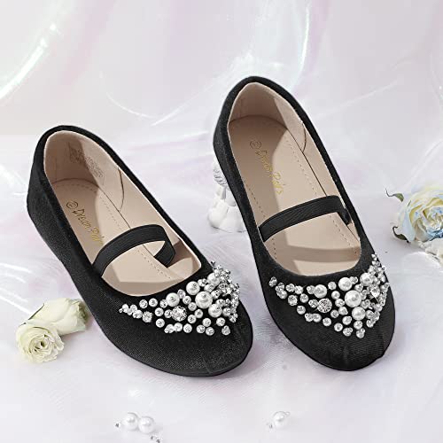 Dream Pairs Girls Mary Jane Uniform School Flat Shoes, Black/Suede - 1 Little Kid (Aurora-03) #TOP3