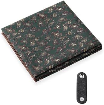 WANYING Vierkante halsdoek voor heren, met lederen lus, multifunctionele doek, hoofddoek, halssjaal, bandana's, klederdrachtdoek, bandana's, vintage retro, 60 x 60 cm, printpatroon Paisley