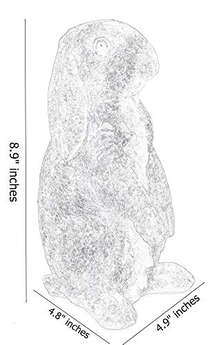Bellaa Rabbit Statue Curious Cute Standing Bunny Outdoor Garden Patio Lawn Farmhouse Bunnies Figurine Rustic Sculpture 10 Inch Home Decor Presents For Mom Gifts For Grandma #TOP2