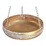 Metal Hanging Bird Bath for Outdoors, Antique Patina Hanging BirdBath for Outside, Hanging Birdbath/Feeder for Outside Garden, Yard, Lawn Decoration