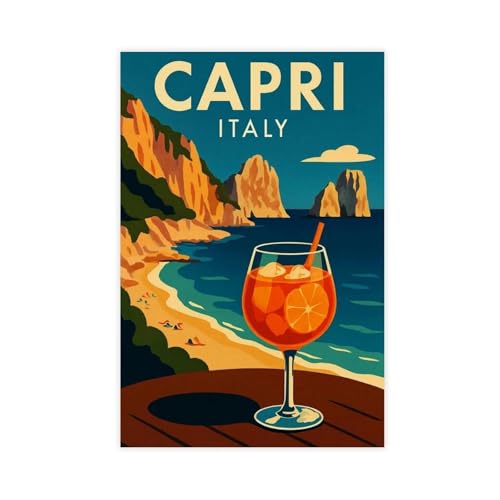 Tableau Capri Italie grand format 61x91 cm déco murale chambre