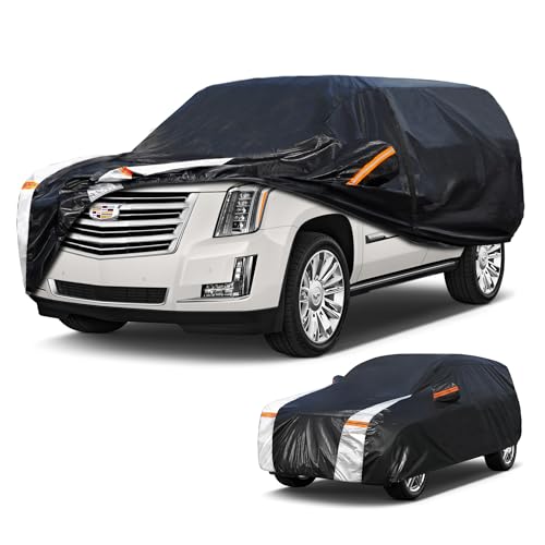 Cotryvox Large SUV Car Cover for Cadillac Escalade 100% Waterproof All Weather, Heavy Duty Outdoor Full Exterior Covers Rain Sun Wind UV Protection. by Cotryvox - Used condition - US$60.01