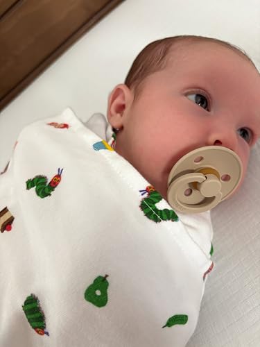 Image of HALO Eric Carle 100% Cotton Sleepsack Swaddle, 3-Way Adjustable Swaddle Blanket, TOG 1.5, Hungry Caterpillar Feast, Small, 3-6 Months