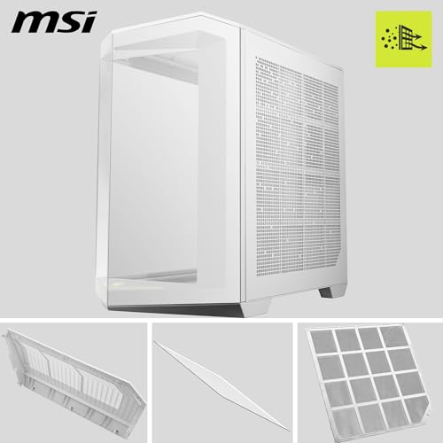 MAG PANO 100L PZ WHITE ATX PC Case - Capacità ATX, staffa di installazione GPU Verical, supporto GPU, filtri antipolvere, staffa di archiviazione oscillante, doppia camera, USB 20Gbps Type-C - Case PC - Immagine 2