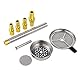 RMAN® Shisha Set Wasserpfeife 3 Anschlüsse 53cm Aluminium Hookah Komplett mit Kaminkopf Silikonschlauch Edelstahl Tauchrohr Klick System Closed Chamber Zange (Gold)