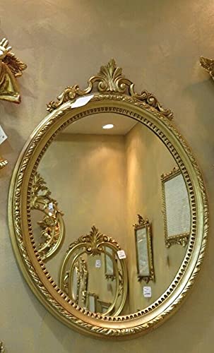 Artissimo Wandspiegel Gold Oval Barock Spiegel antik Bad Spiegel 63X46 cm...
