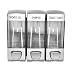 Little World Soap Dispenser, Wall Mounted Manual Hand Dispenser Shampoo Shower Gel Lotion Container Dispenser for Hotel Bathrooms, Sliver 3 Chamber