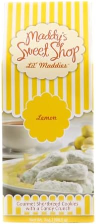 Maddy's Sweet Shop Lemon Shortbread Cookies, Gourmet Snack, 7-Ounce Boxes (Pack of 6)